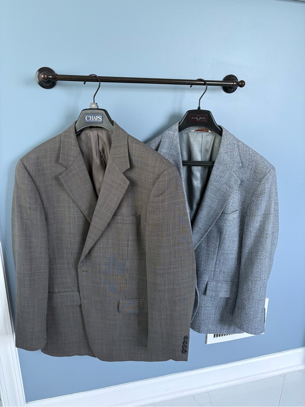 Chaps Men's Gray-Brown Glen Plaid Sport Coat